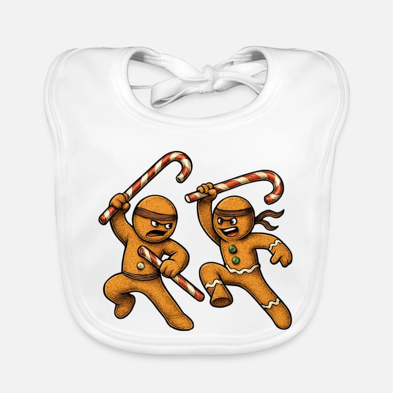 Christmas gingerbread men Organic Baby Bibs