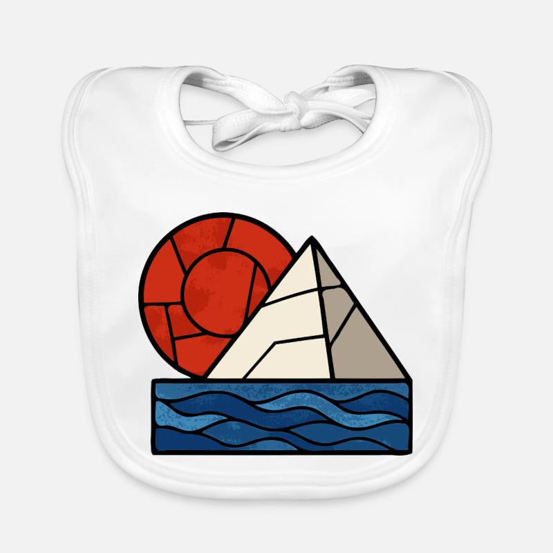 Red White Blue Abstract Organic Baby Bibs