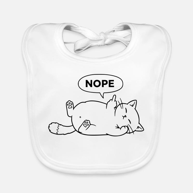 Chat non | Déclaration sarcastique de chat Bavoir bio Bébé