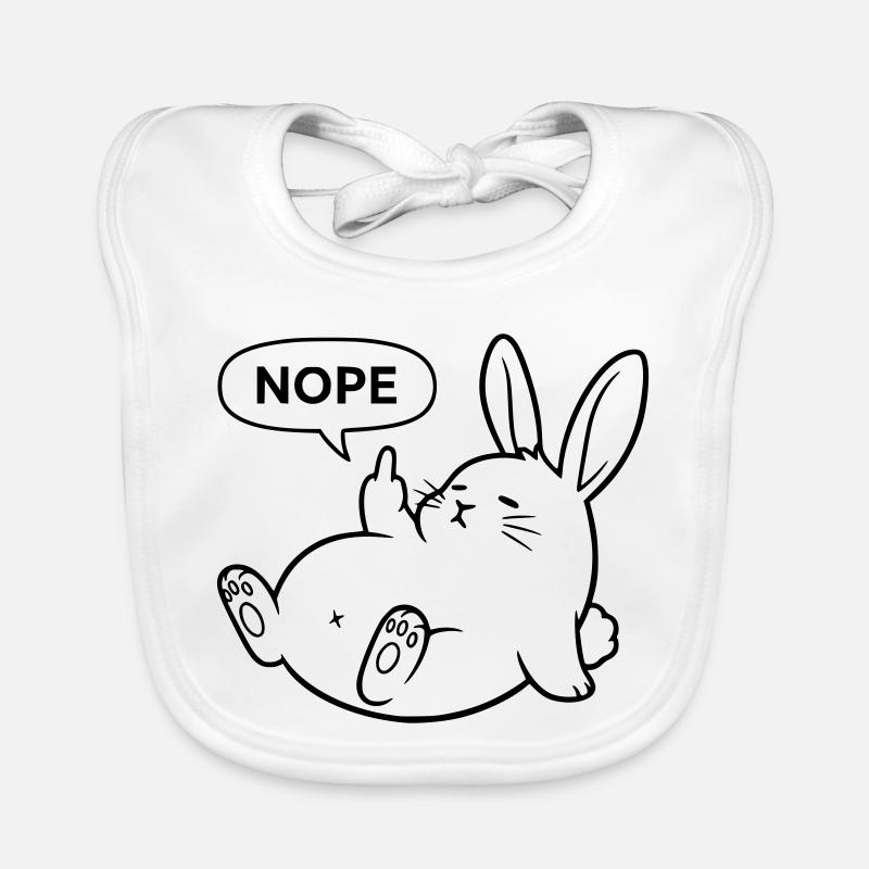 Non, Lapin | Déclaration de lapin coquin Bavoir bio Bébé