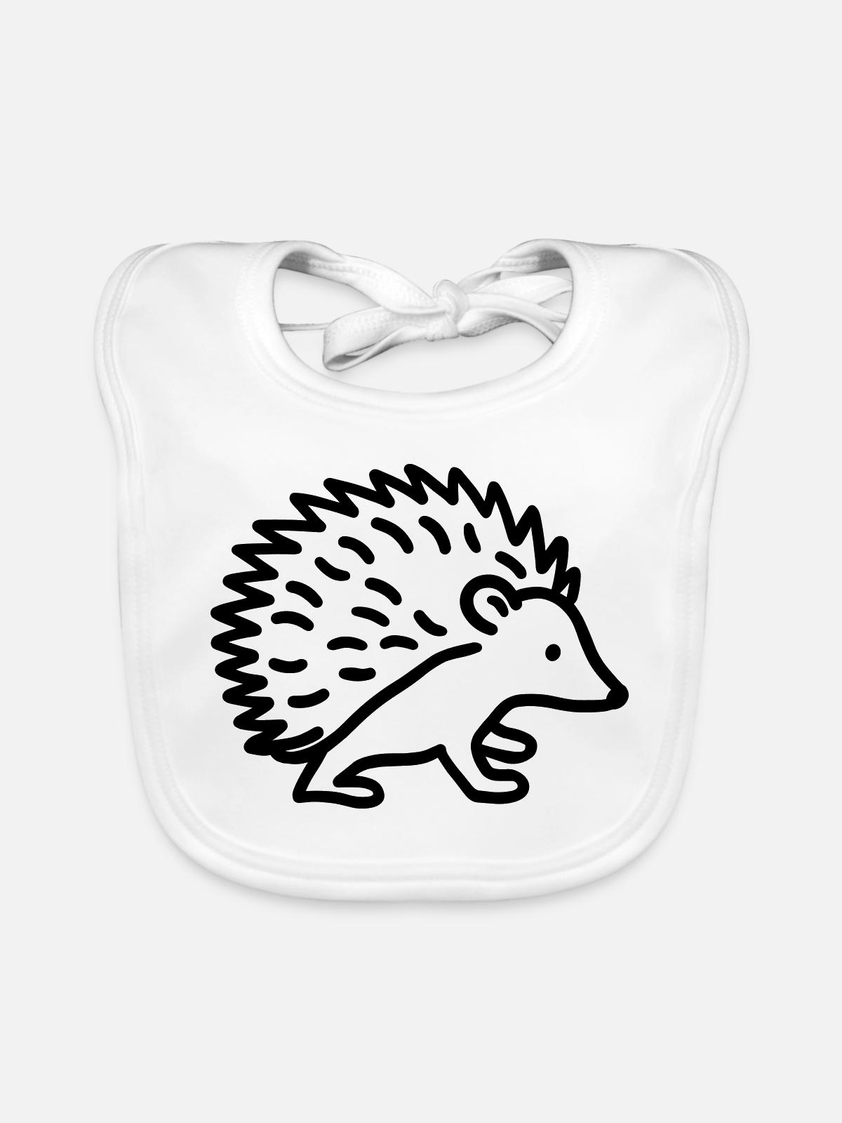 Stachelschwein - Baby Bio-Lätzchen - Weiß - Vorne