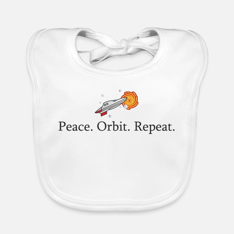 Peace Orbit Repeat Rocket Organic Baby Bibs
