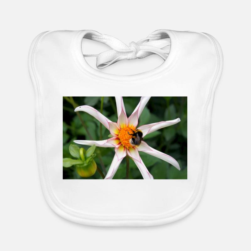 Fleur avec bourdon Bavoir bio Bébé