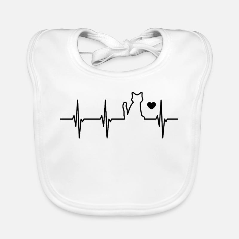 cat heartbeat Organic Baby Bibs
