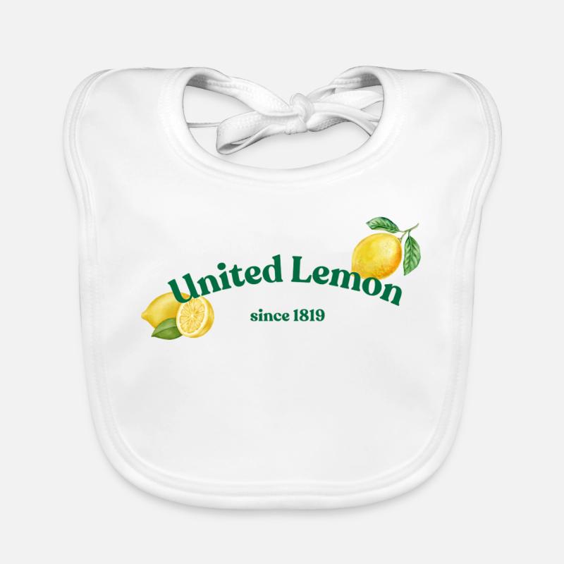 Citron uni - Bavoir bio Bébé - blanc
