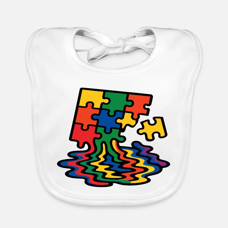 Rainbow Puzzle Tree Splash Organic Baby Bibs