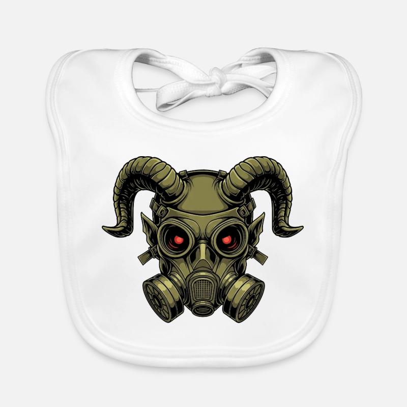 Devilish Demon Mask Halloween Creepy Gothic Organic Baby Bibs