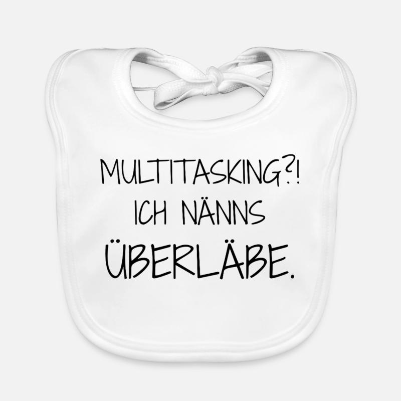 Statement-Design – Ironie trifft Alltag - Baby Bio-Lätzchen - Weiß