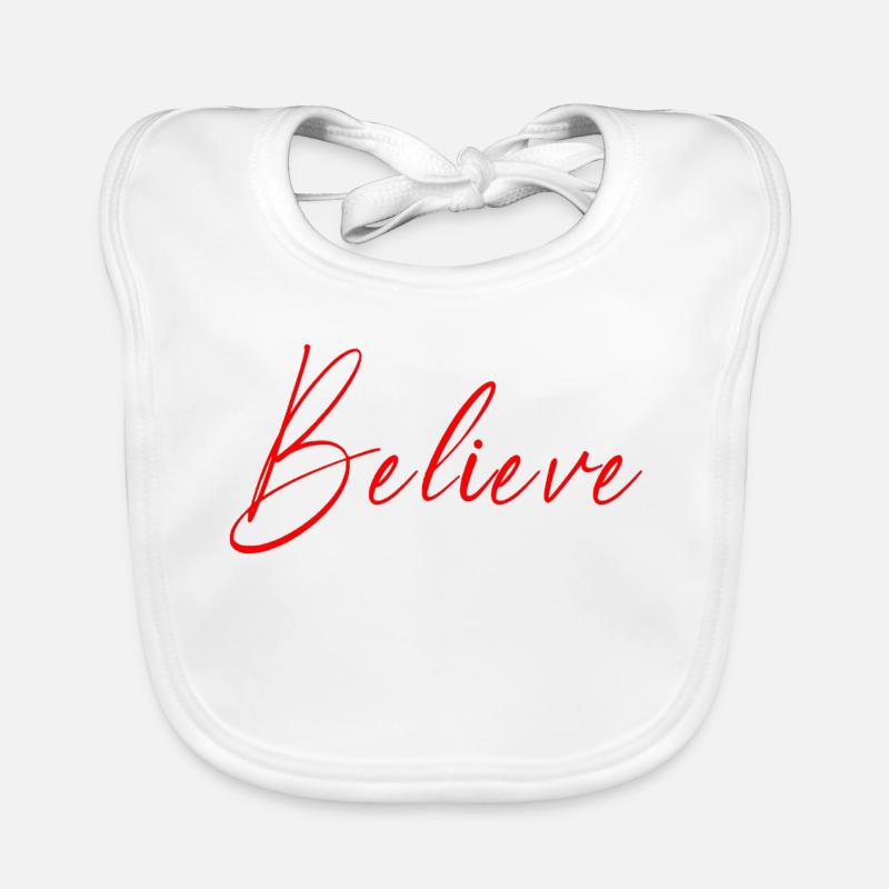 NOUVEAU -- Croyez - Tout est possible ! - Bavoir bio Bébé - blanc