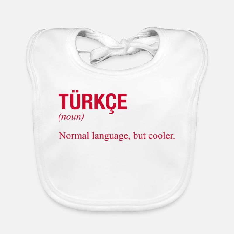 Turkish language Türkische Sprache Baby Bio-Lätzchen