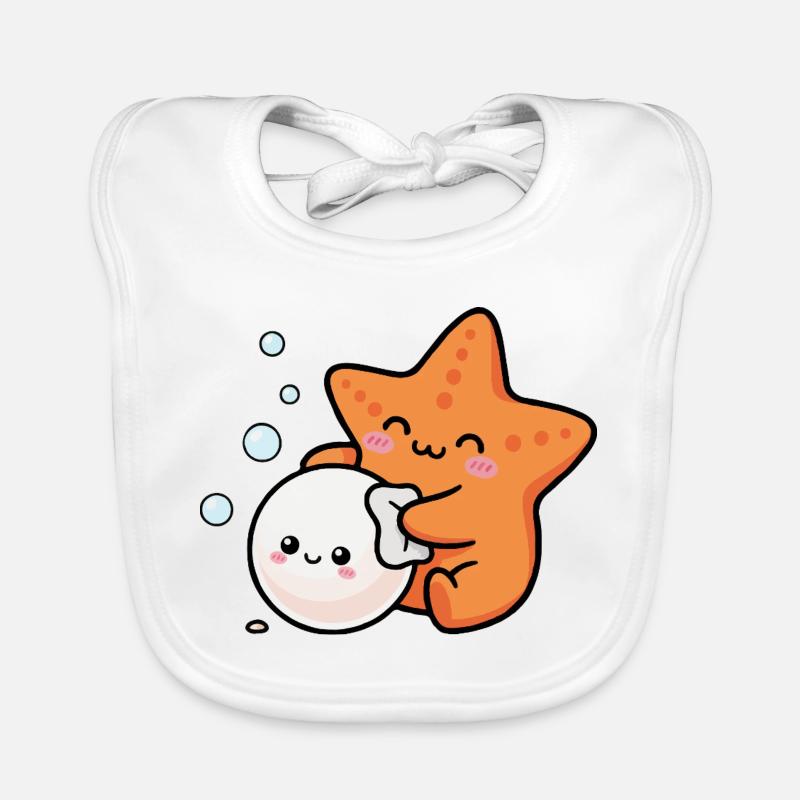 Poli étoile de mer perle Bavoir bio Bébé