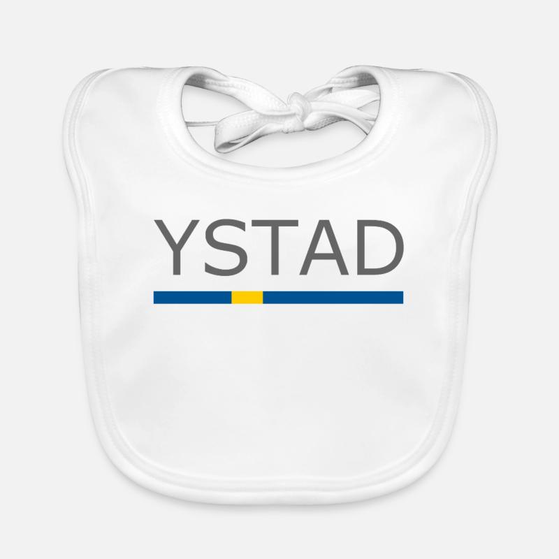 Drapeau de la Suède - Ystad - Sverige - Schweden Bavoir bio Bébé