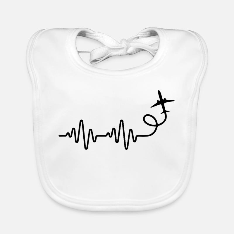 Avion Voltige ECG Heartbeat Pilot Bavoir bio Bébé