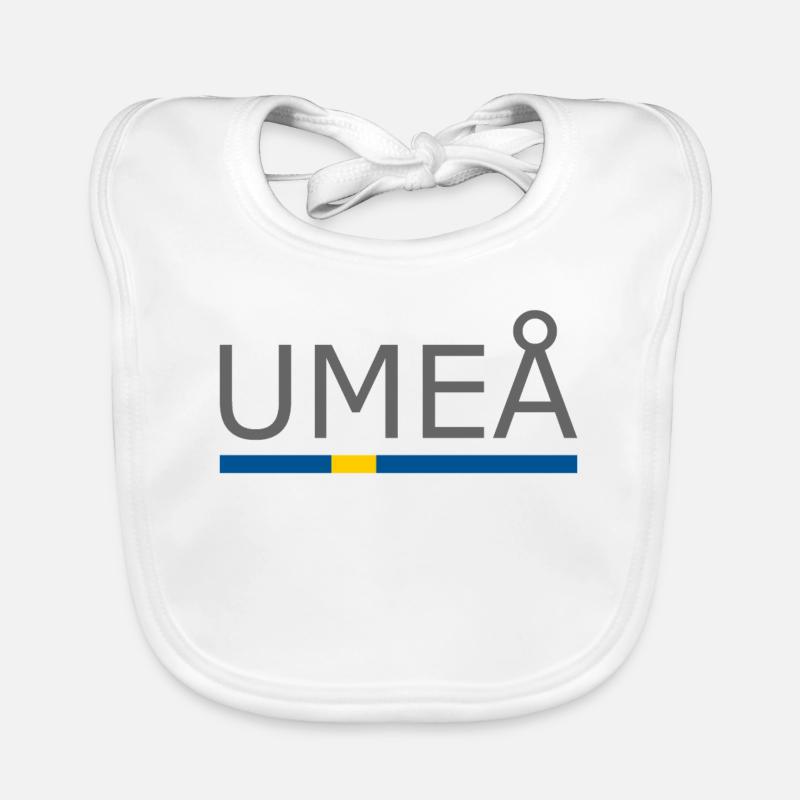 Drapeau de la Suède - Umeå - Sverige - Suède Bavoir bio Bébé