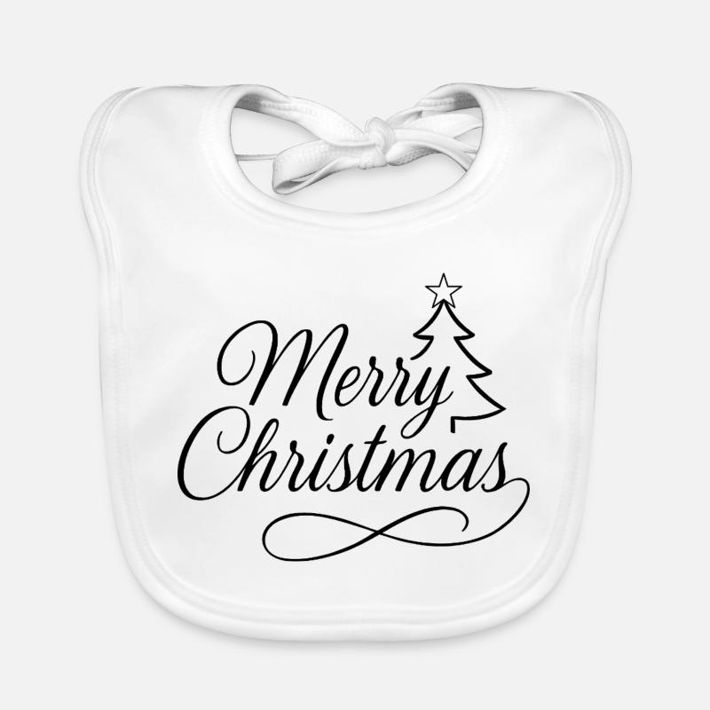 Lettres élégantes et courbes de Joyeux Noël Bavoir bio Bébé
