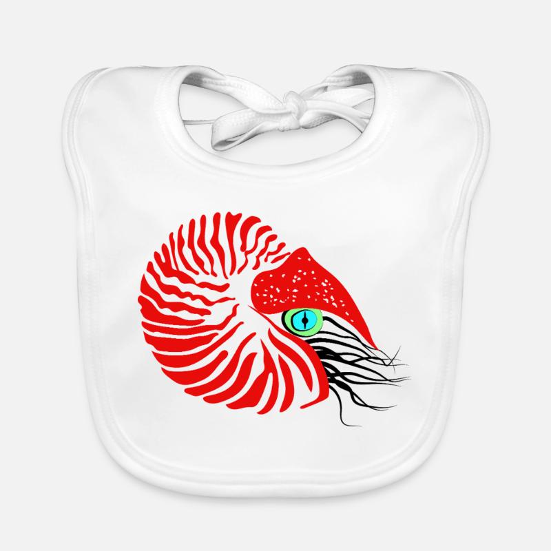 Perlboot, Ammonit, Kopffüßer, Nautilus Baby Bio-Lätzchen