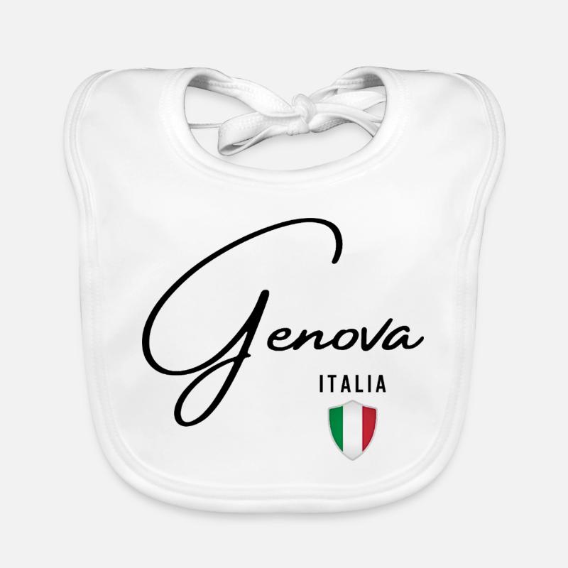 Design élégant Gênes, Gênes Italie - Bavoir bio Bébé - blanc