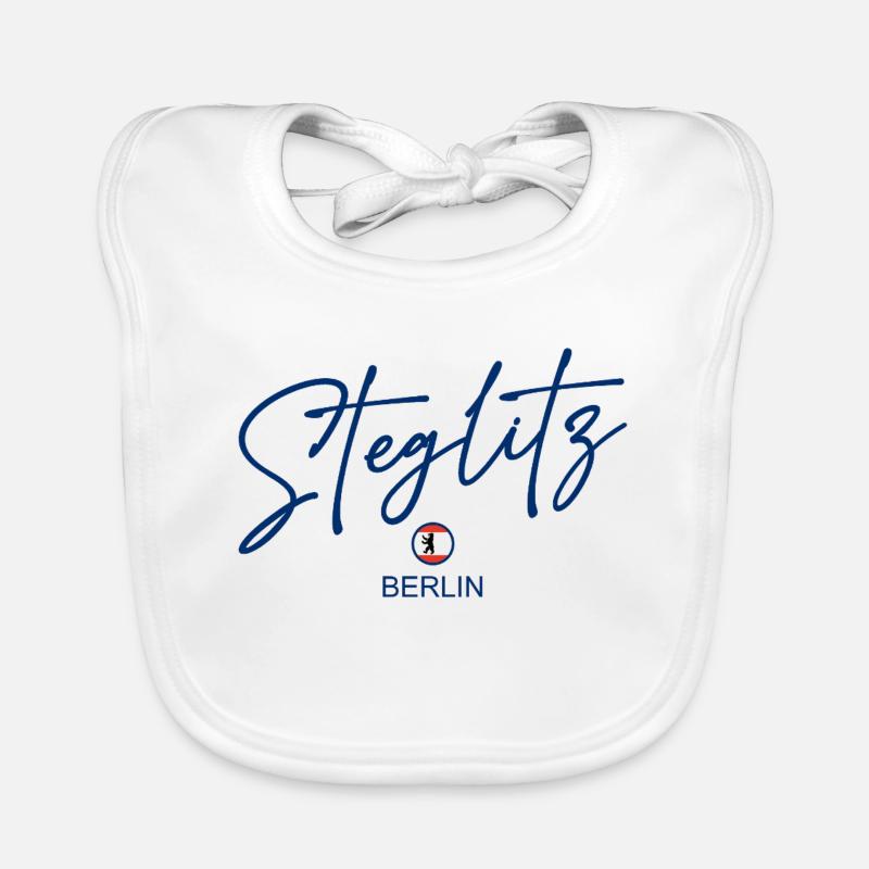 Steglitz - Berlin Flag - Berlin Bear Organic Baby Bibs