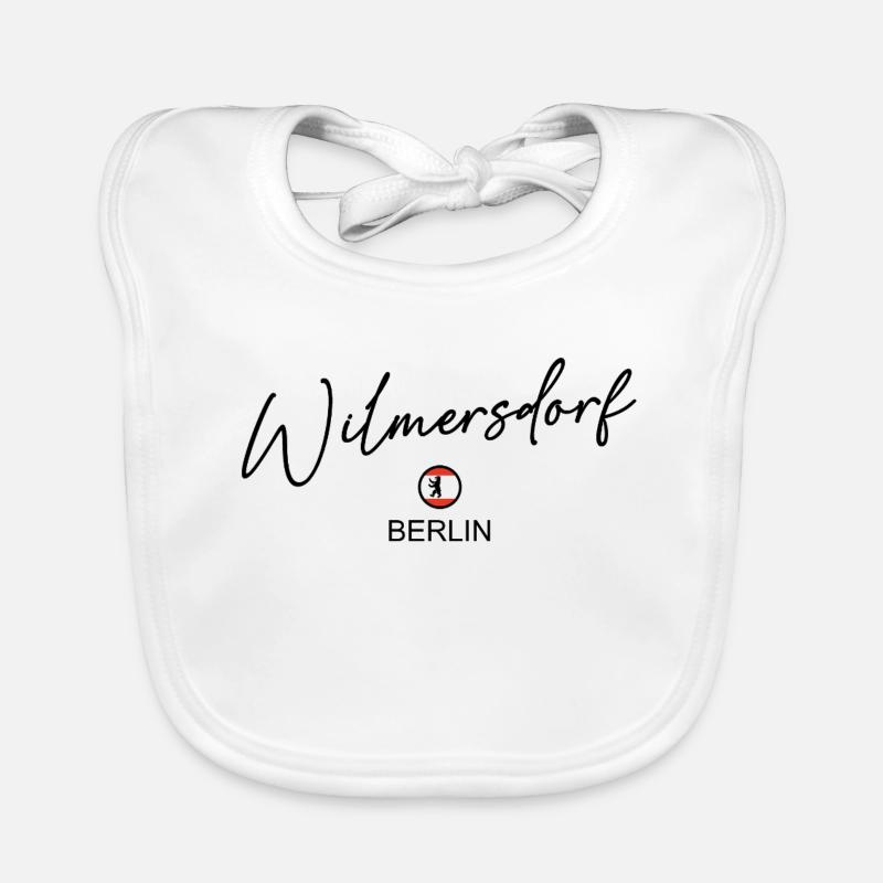 Wilmersdorf - Drapeau de Berlin - Ours de Berlin Bavoir bio Bébé