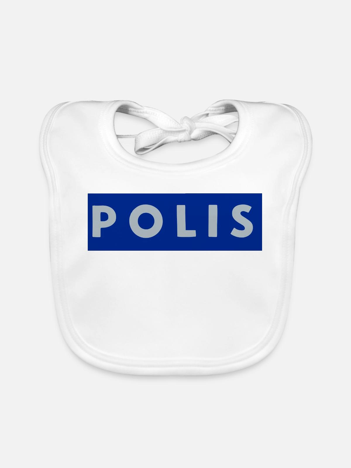 Polizei - Baby Bio-Lätzchen - Weiß - Vorne