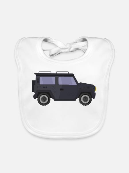 Jeep - Organic Baby Bibs - white - Front