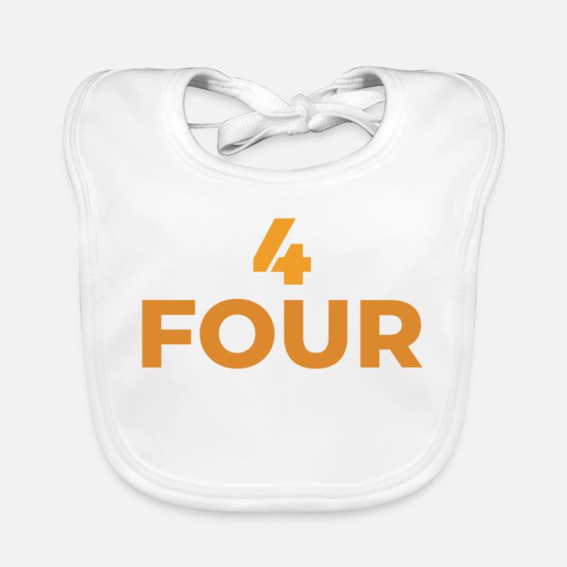 NUMMER 4 DESIGN- UND TYPOGRAFIE-BUCHSTABEN Baby Bio-Lätzchen