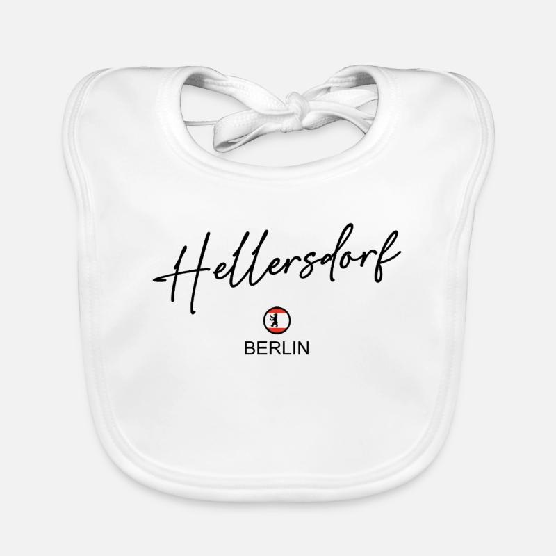 Hellersdorf - Berlin Flag - Berlin Bear Organic Baby Bibs