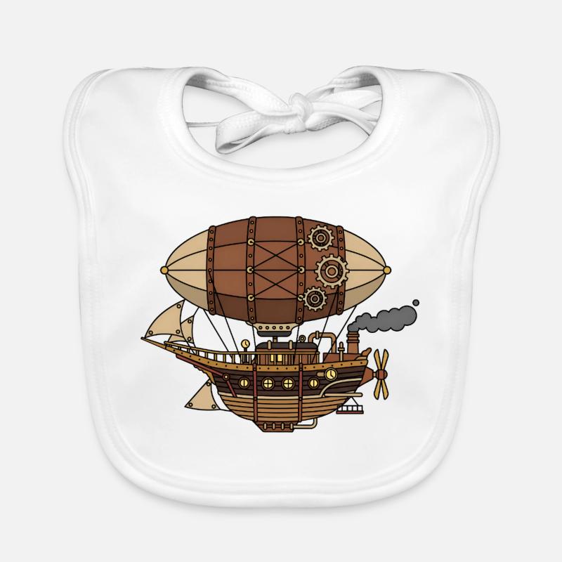 Steampunk Luftschiff Baby Bio-Lätzchen