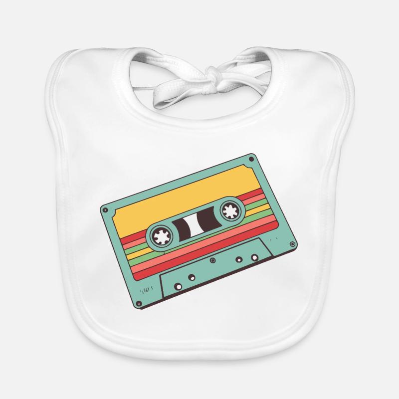 Cassette Pastel Rétro Bavoir bio Bébé