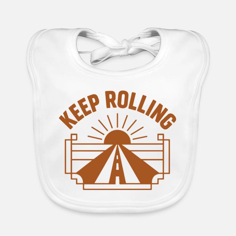 Keep Rolling – Immer weiterfahren Baby Bio-Lätzchen