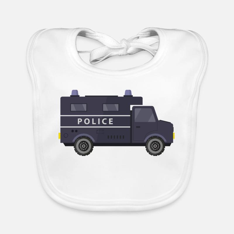 Police van Organic Baby Bibs