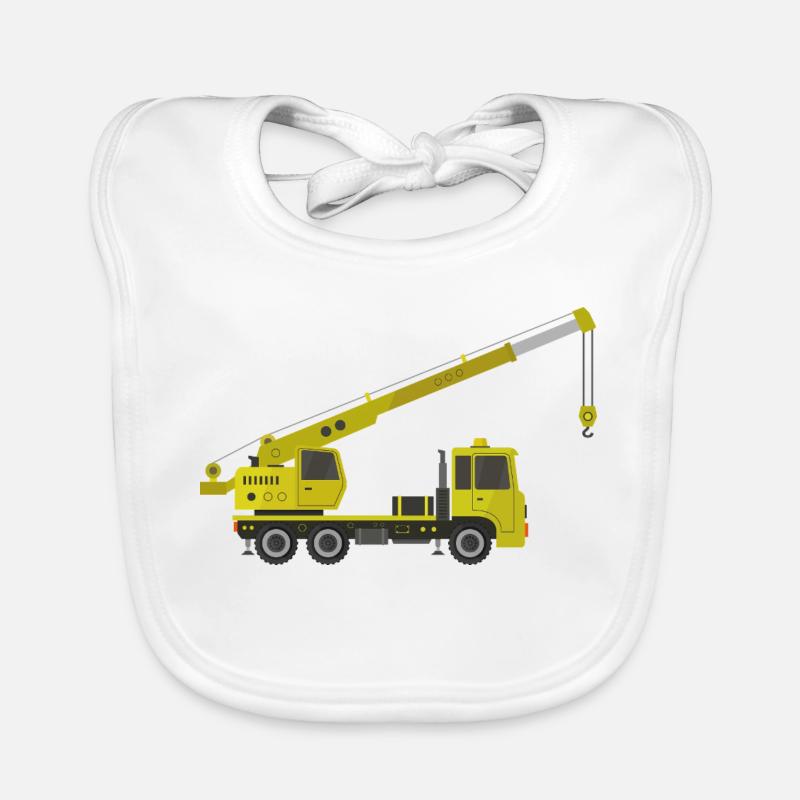 Crane truck Organic Baby Bibs