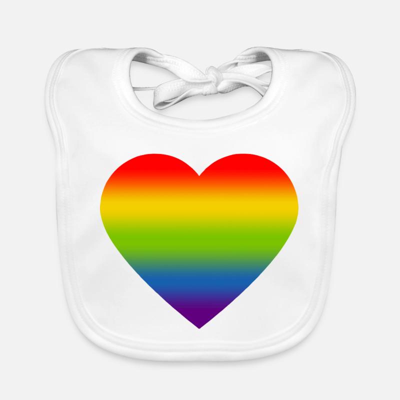 Rainbow_heart Bavoir bio Bébé
