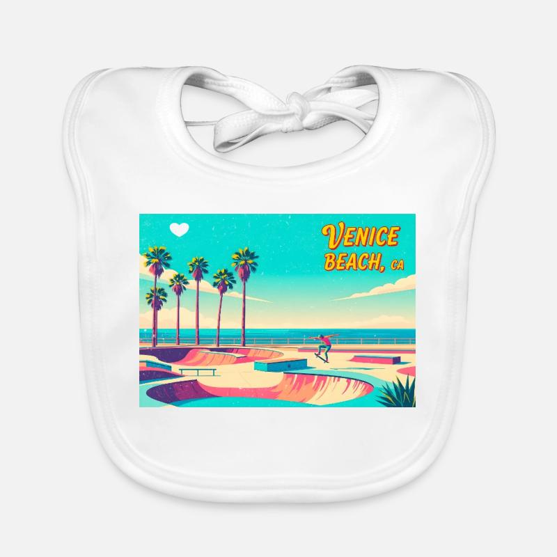 Venice Beach Retro Skater Organic Baby Bibs