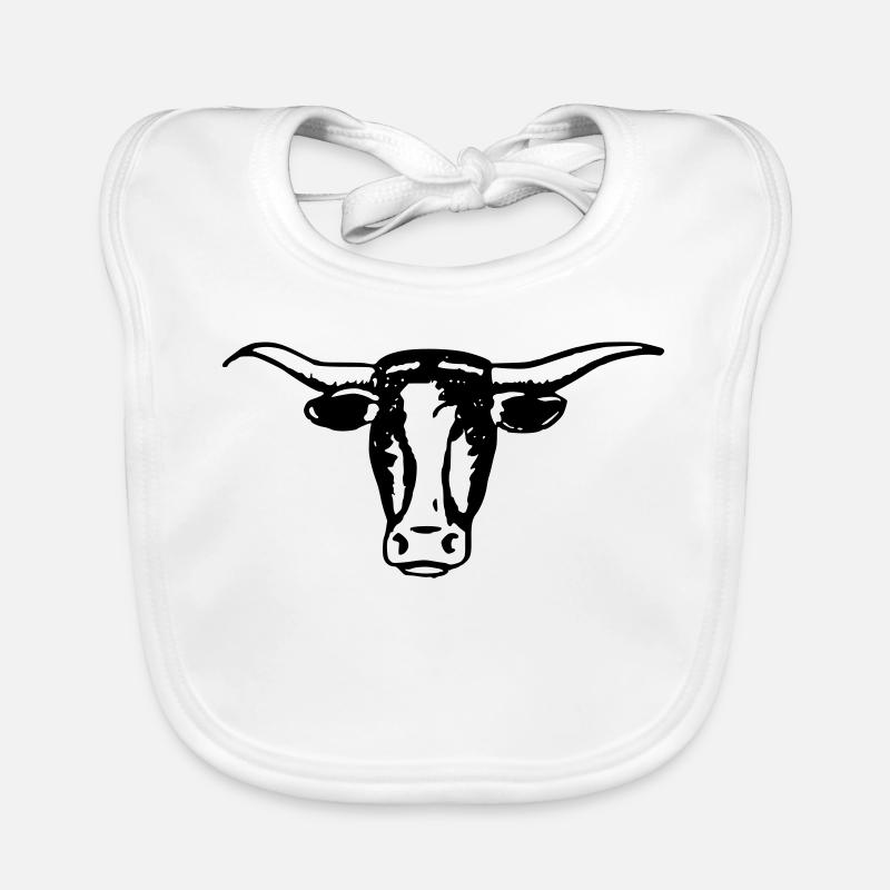 Longhorn Steer Head Organic Baby Bibs