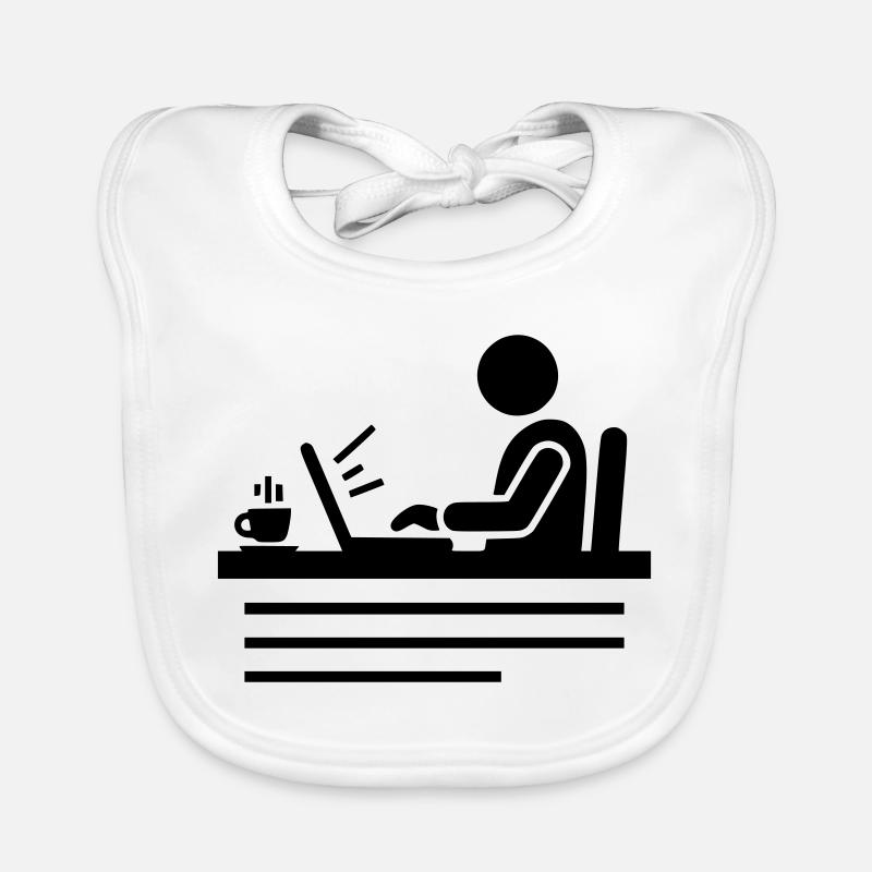 Büro & Home-Office | Programmierer Piktogramm Baby Bio-Lätzchen