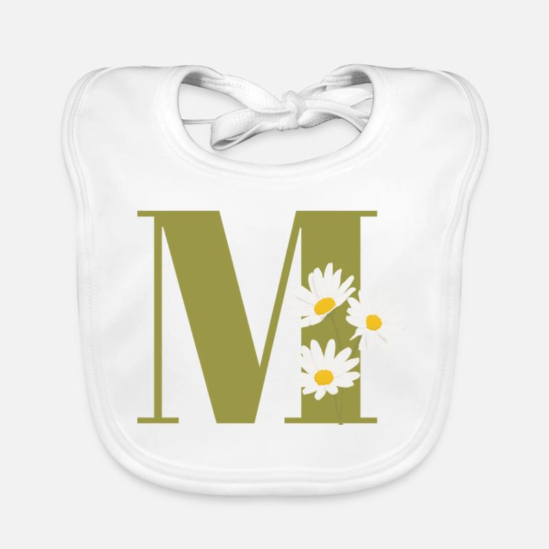 Buchstabe m grüne Gänseblümchen Baby Bio-Lätzchen