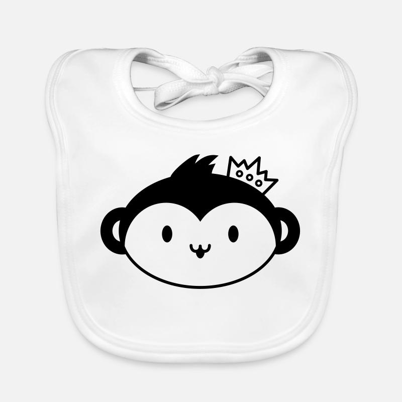 Monkey Crown – Cute Monkey Head with Crown Organic Baby Bibs