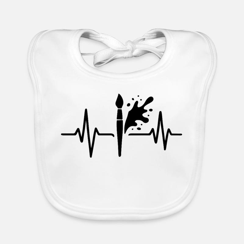 Farbroller Heartbeat Line DIY Farbdesign Baby Bio-Lätzchen