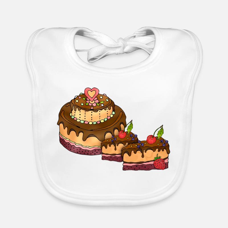 Gâteau - Bavoir bio Bébé - blanc