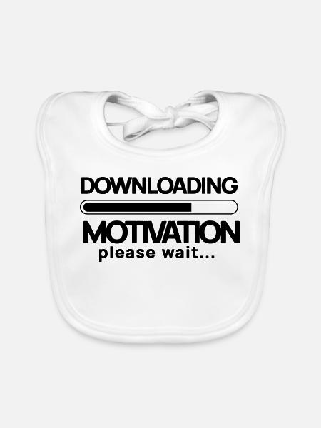 Motivation herunterladen. Bitte warten - Baby Bio-Lätzchen - Weiß - Vorne