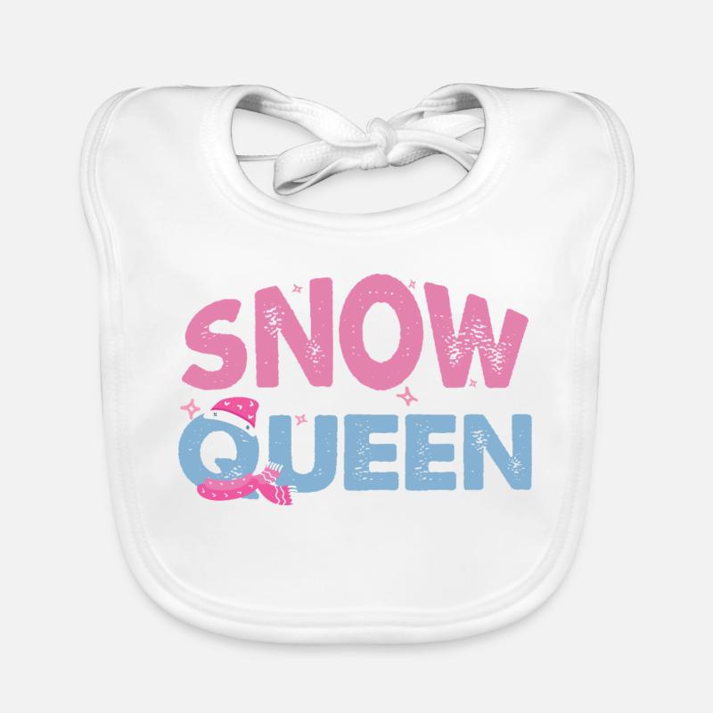 Snow Queen Winter Holidays Organic Baby Bibs