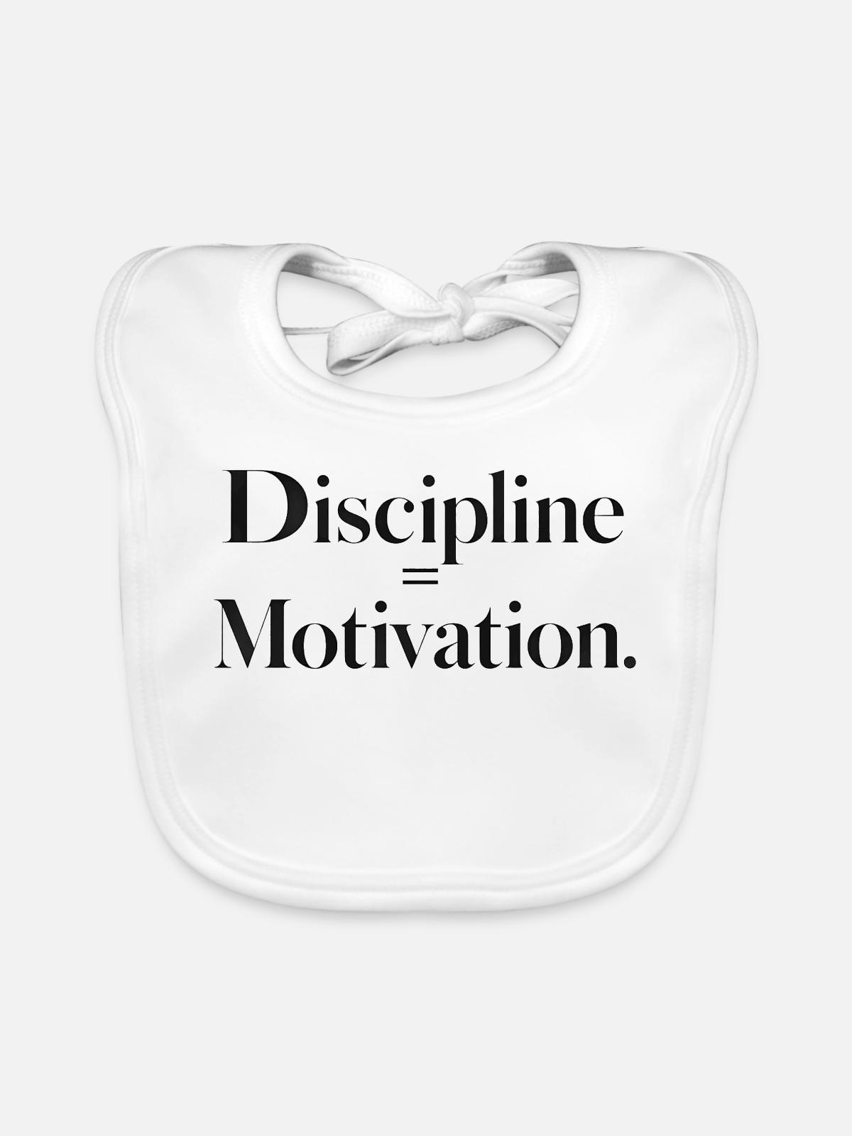 Disziplin Motivation Typografie - Baby Bio-Lätzchen - Weiß - Vorne