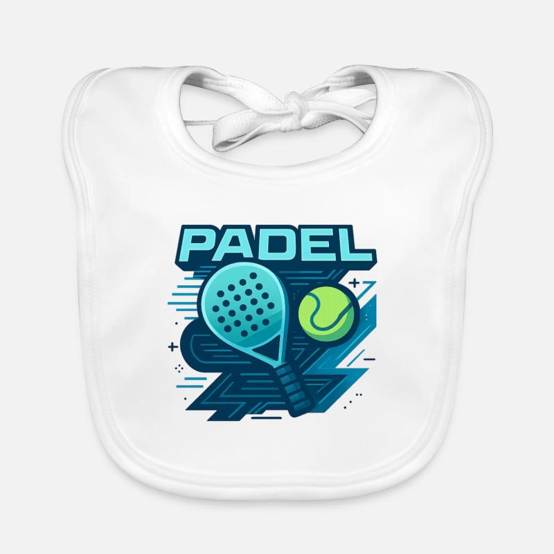 Padel Logo Schläger Ball Dynamik Baby Bio-Lätzchen