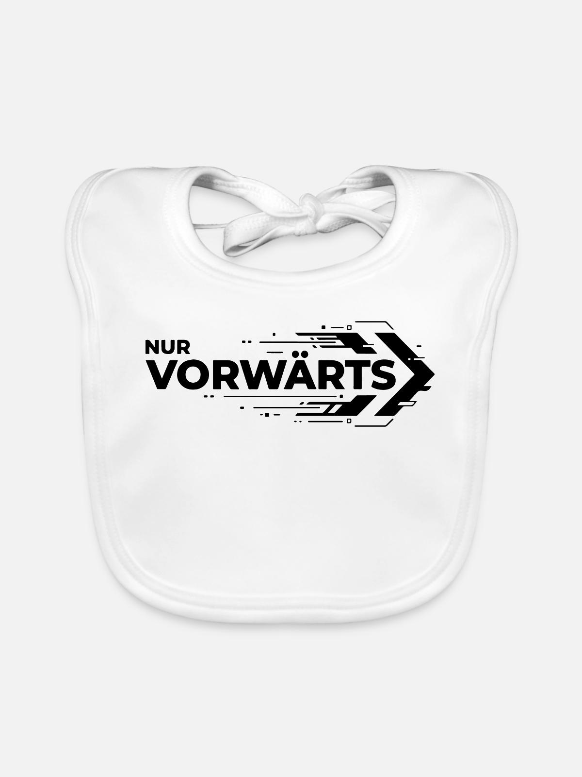 Nur Vorwärts - Baby Bio-Lätzchen - Weiß - Vorne