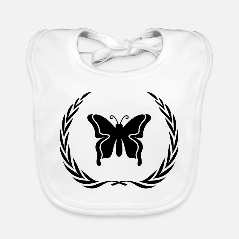 Couronne de symbole de papillon Bavoir bio Bébé