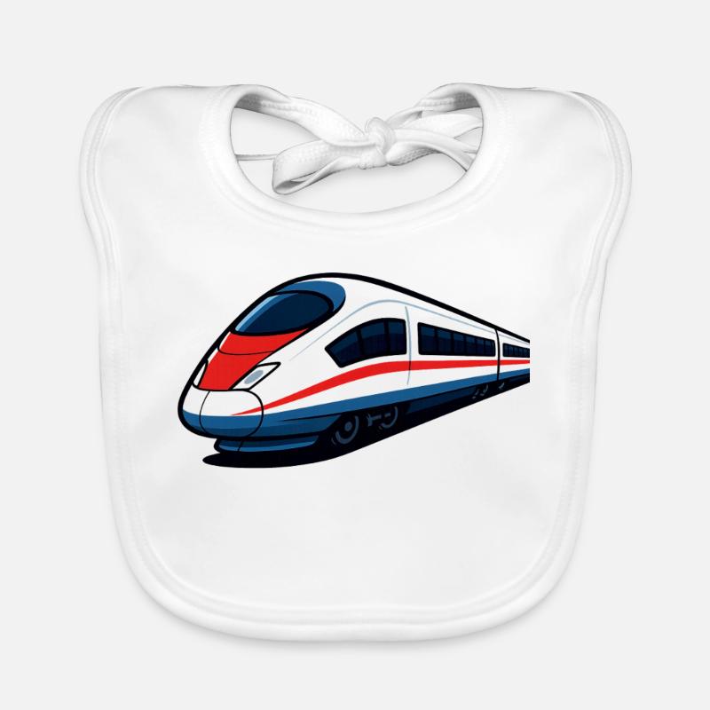 Neon lines high-speed train Organic Baby Bibs