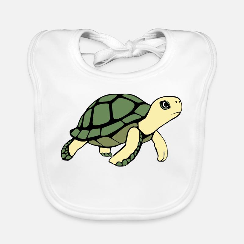 Schildkröten Schildkröten - Baby Bio-Lätzchen - Weiß