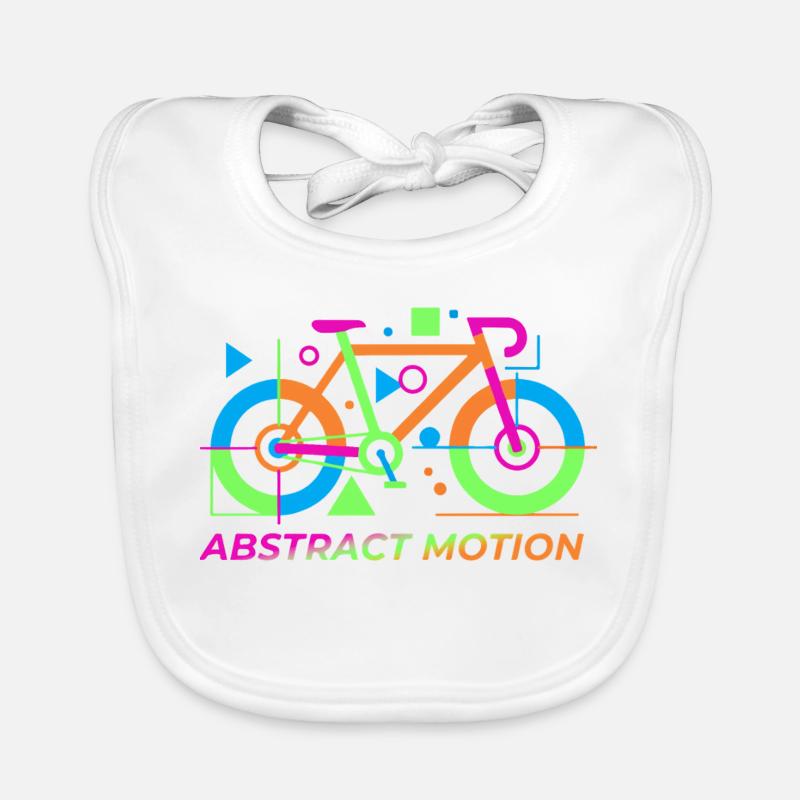 Neon Abstract Bicycle Motion Organic Baby Bibs