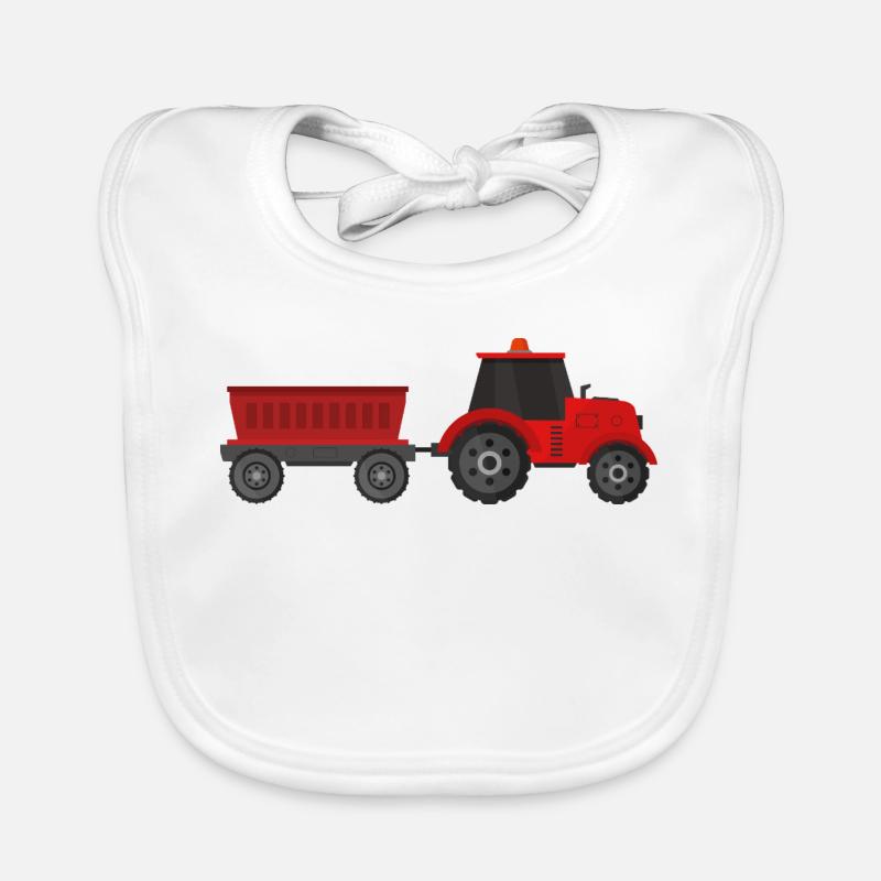 Traktor mit Anhänger Baby Bio-Lätzchen